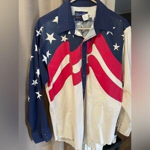 Mens patriotic country western shirt
Vintage Sz 16.5 x 35